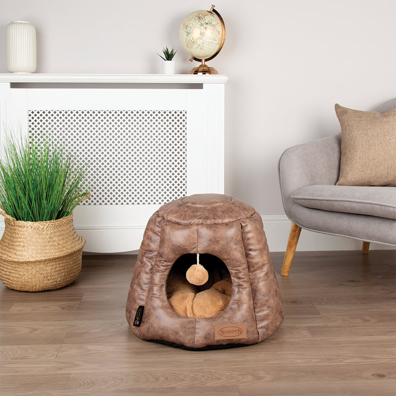 Knightsbridge 100% Polyester Pet Bed, Chocolate