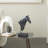 Cleaster Resin Horse Decorative Black Sculpture with Black Rectangular Base