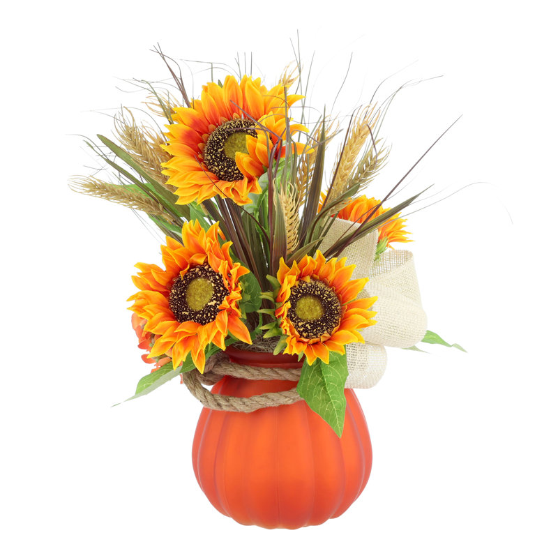 Fall Centerpiece with Sunflowers and Hydrangeas