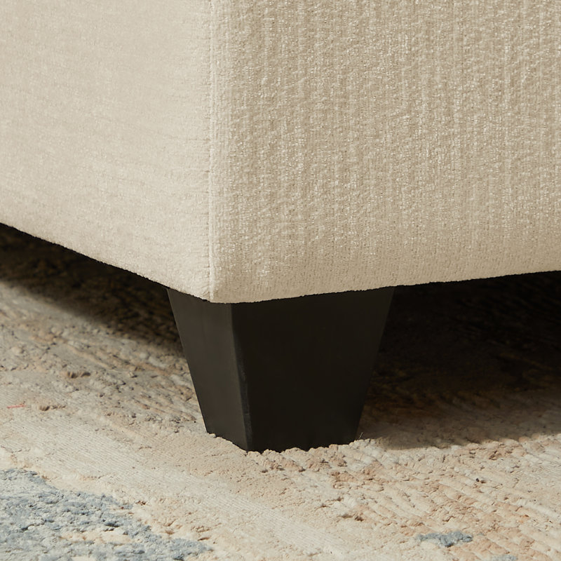 Chaise longue rembourrée en tissu 39,76 po, Chenille crème