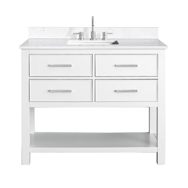 Brooks 43'' W Single Vanity, Chilled Gray, Nickel