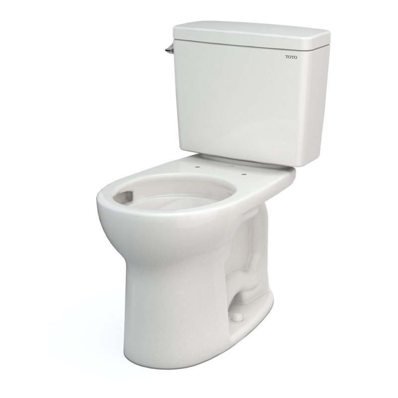 Drake® 1.28 GPF Water Efficient Round Two-Piece Toilet with Tornado Flush (Seat Not Included), Colonial White