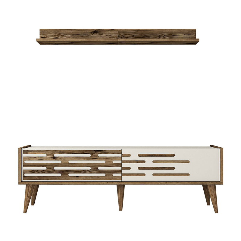 Unité de TV, Noyer / beige
