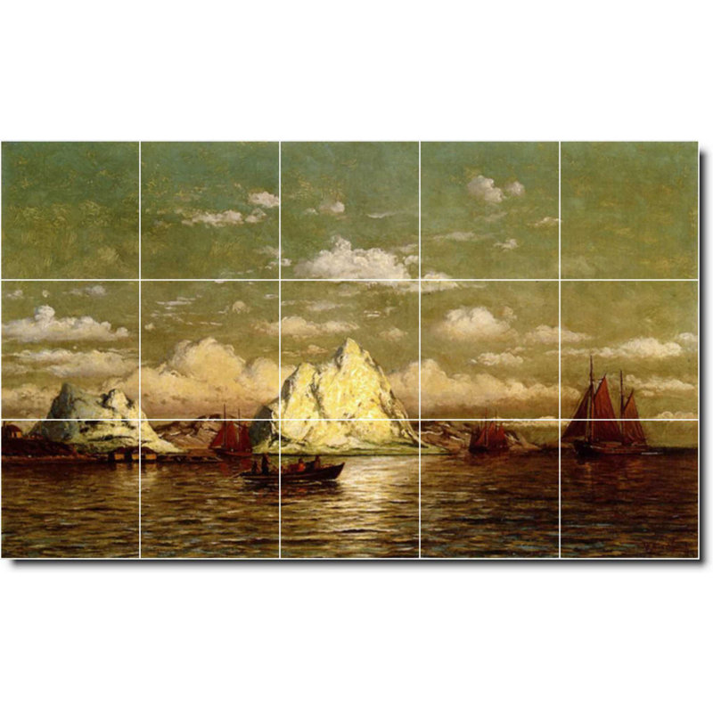 Carreau de peinture murale 40 po x 24 po 8 po x 8 po, Bord de l'eau 987