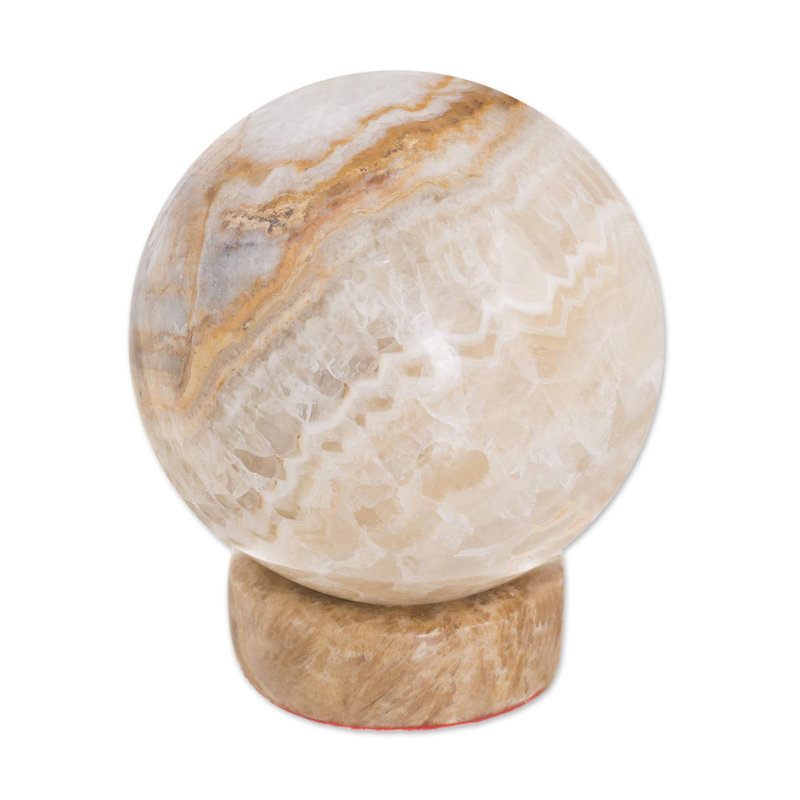 Sculpture de sphère géométrique jasper à la main Jadine