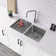 AZUNI Undermount or Drop-In 32 inch Stainless Steel Double Bowl Kitchen Sink with Grid, Strainer and Drying Rack, C233