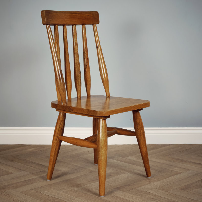 Upholstered Dining Chair, Medium Wood