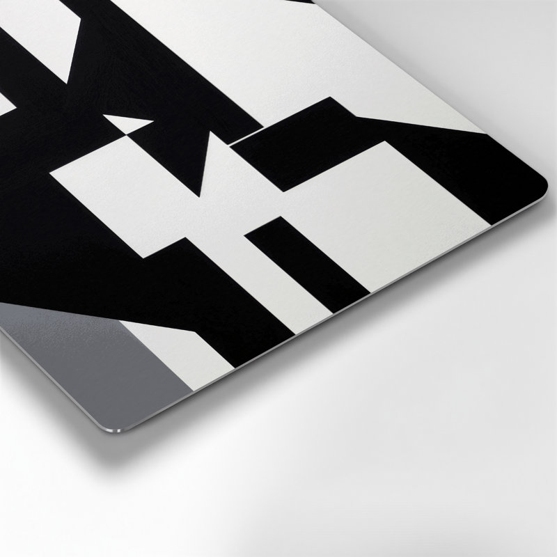 Art abstrait en métal noir formes abstraites 1, H 16 po x l 16 po