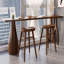 Nut-brown Straight Solid Wood Bar Table