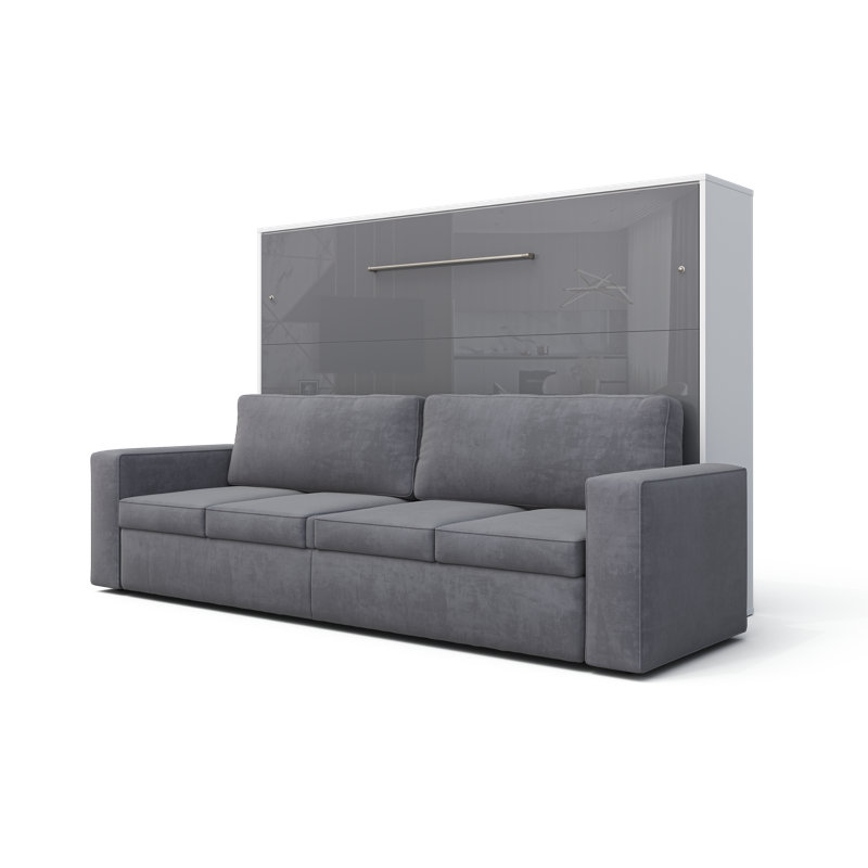 Luzdari Velvet Sofa, White Matt/Slate Grey, Grey