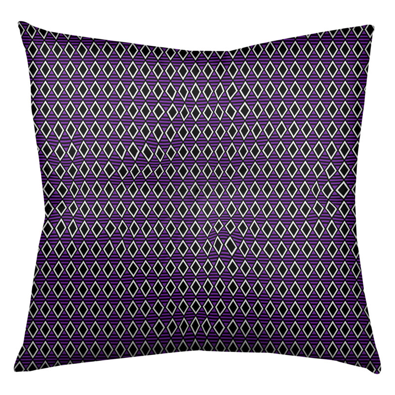Coussin Katelyn Elizabeth, 26 x 26, Noir / Mauve