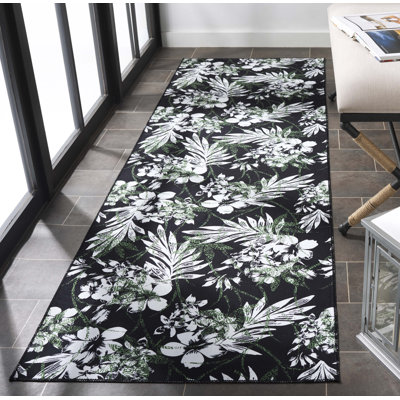 Tapis noir / vert Amalea 825
