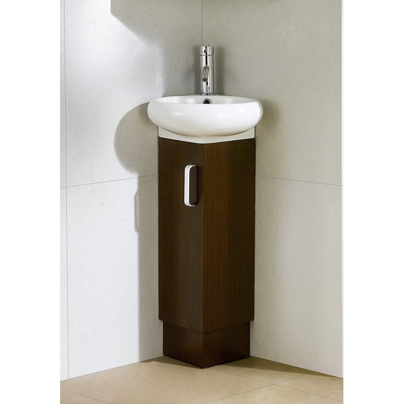Ensemble de meuble-lavabo simple Jorren, Wengé
