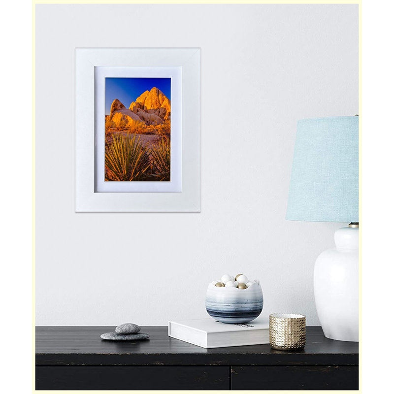 Cadre photo blanc en MDF 5 x 7 pouces, fixation murale et plateau de table, paquet de 6 pour photos, œuvres d'art, décoration intérieure