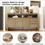 Buffets, U_Style moderne 3 portes 3 tiroirs avec tablette ouverte 60 po | Placage de frêne + panneau de fibres à densité moyenne-1971032422