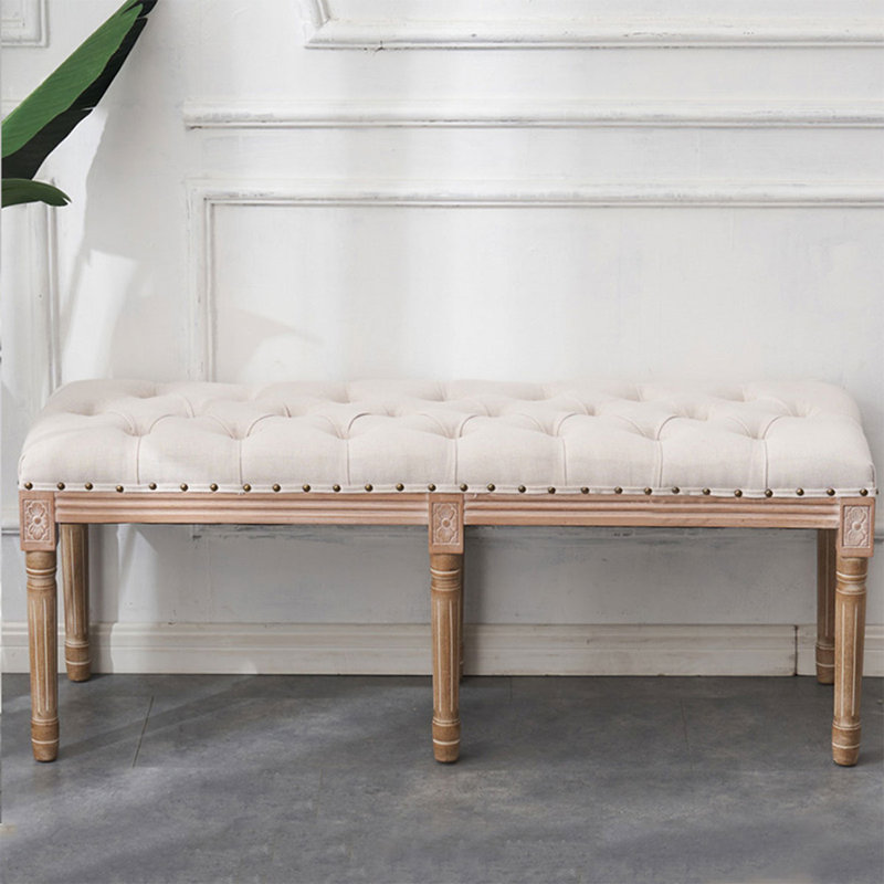 Banc rembourré blanc