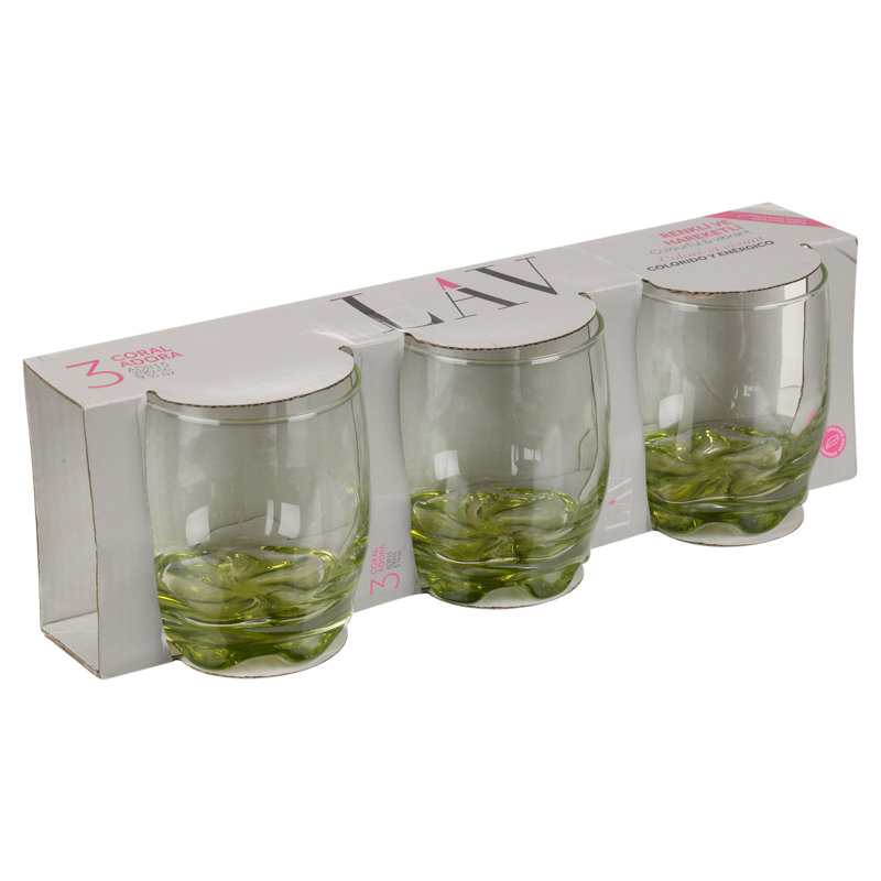 Drinking Glass Set, 9.8oz, Green