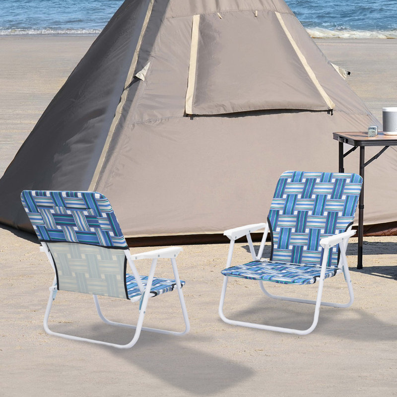 Chaise de plage pliante Buckhalter, Rayures bleues
