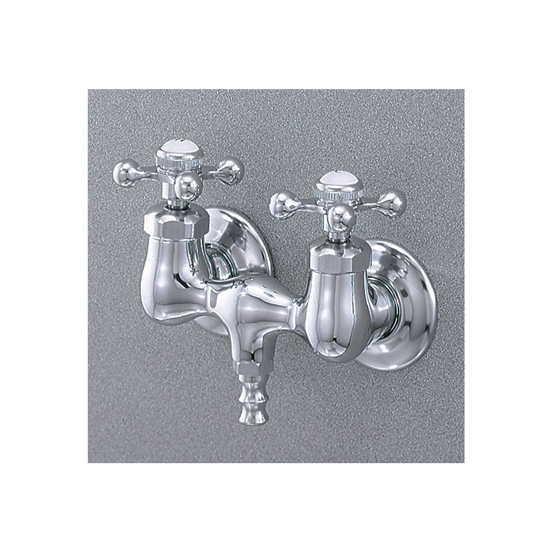 Garniture de robinet de baignoire murale à poignées doubles à pattes, Chrome