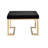 Derrik 24'' W Rectangle Standard Ottoman in Short Haired Faux Fur and Champagne