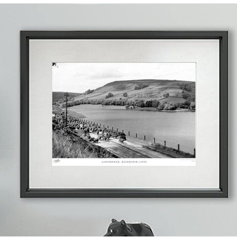 Ladybower, Reservoir C1955 - Single Picture Frame Print, 60cm H x 80cm W x 2.3cm D