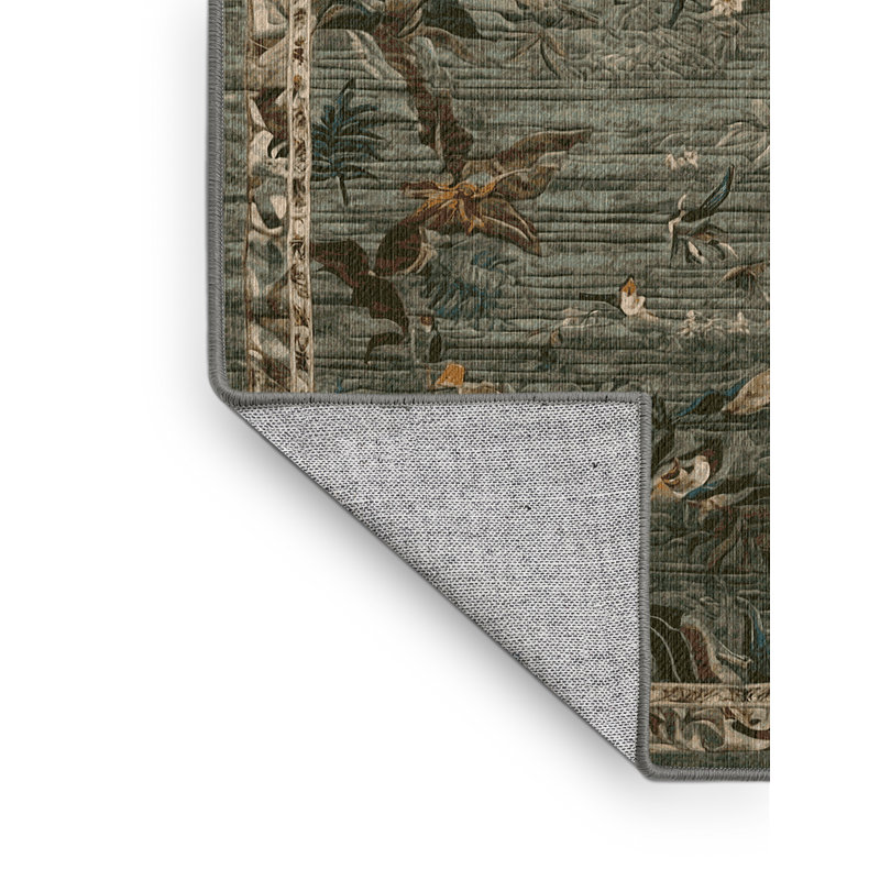Machine Washable Brown Area Rug, Rectangle 7' x 9'