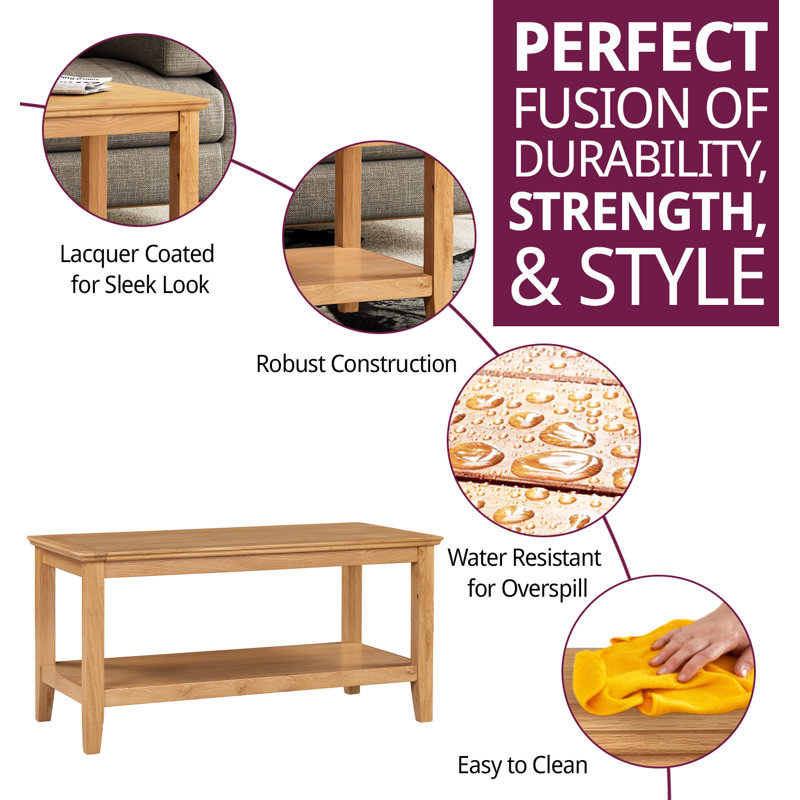 Elaina Four Leg Coffee Table with Storage