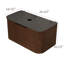 Base de meuble-lavabo simple 36 po seulement, base de meuble-lavabo brun foncé avec plateau en pierre frittée noire, deux tiroirs, sans lavabo