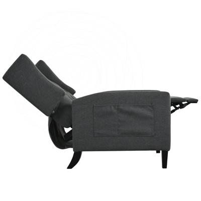 Fauteuil inclinable manuel avec table d'appoint pliable et ports USB