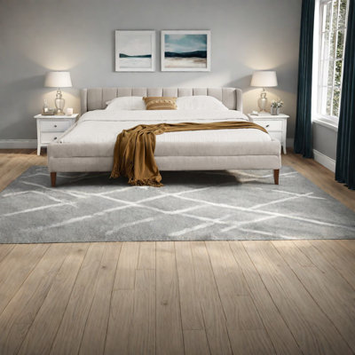 Lits rembourrés confortables avec tissu en chenille, centre de chambre moderne