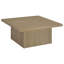 Table basse moderne carrée avec plateau épais et base piédestal-129862958
