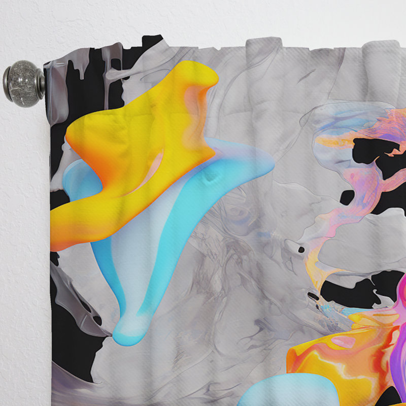 Onalaska - Peinture - Rideau abstrait obscurcissant - 1 panneau, L 52 po x L 63 po