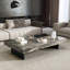 Briamarie 51.18'' Rectangle Gloosy Sintered Stone Coffee Table with Black Stainless Steel Legs-1009944956