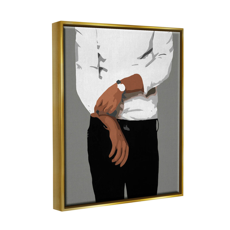 «Chic Man Out», estampe numérique par Beth Ann Lawson, H 31 po x l 25 po x P 1,7 po, Cadre flottant métallique doré