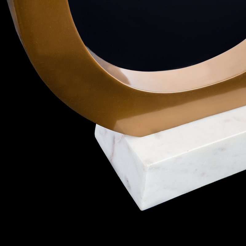 Traditional Open Circle Antiqu/Marble Table Lamp