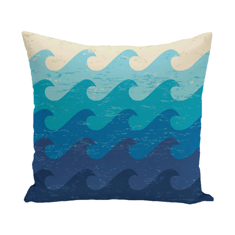 Surf, Sand, & Sea Deep Sea Square Pillow Cover & Insert, Blue, 18" H x 18" W