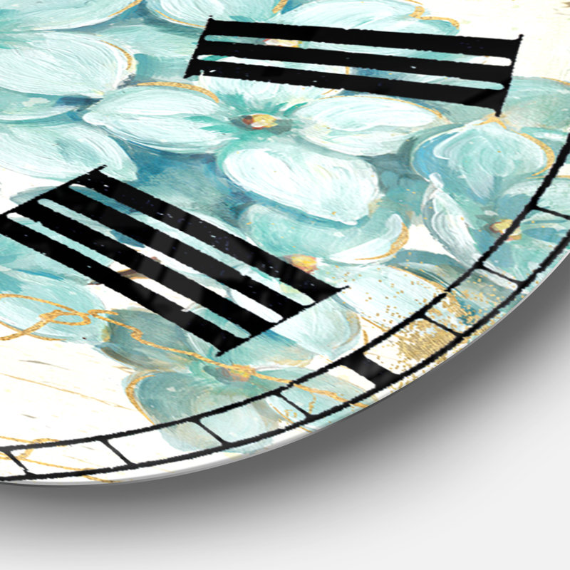 Butterfly Blue Garden I - Horloge murale traditionnelle, Moyen