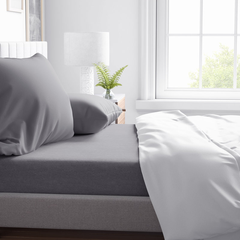 Microfiber Sheet Set, Aquamarine, Split Queen Sheet Set + Fitted Sheet + 2Pillowcase