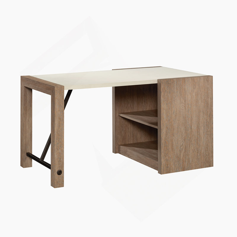 Bureau avec tablette de rangement ouverte