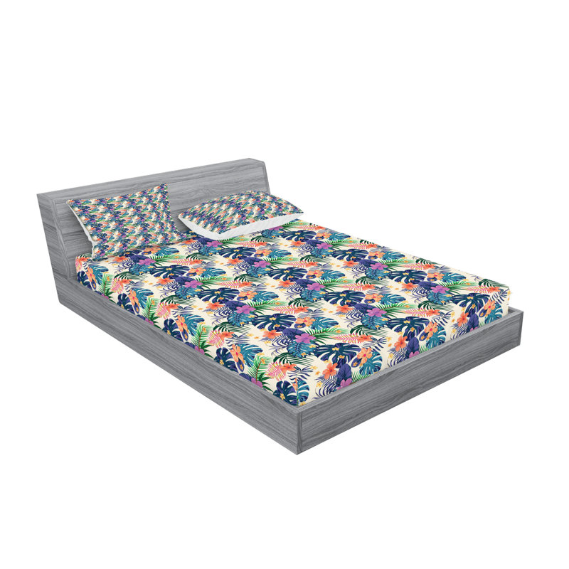Multicolore ensemble de draps et taies décoratives Ambesonne, Ensemble de draps pour très grand lit avec 4 taie