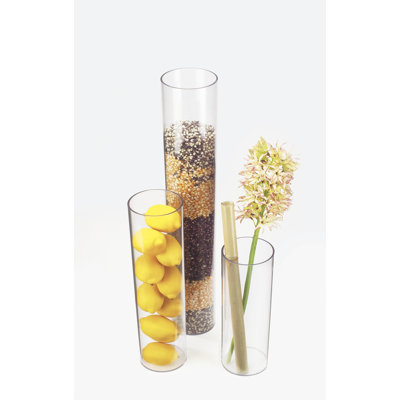 Tube rond décoratif en acrylique transparent 4 po x 16 po