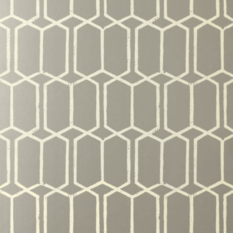 Papier peint treillis moderne, Argent