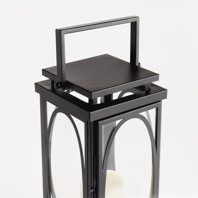Conservatory Lantern, Black, 18" H x 8" W x 8" D