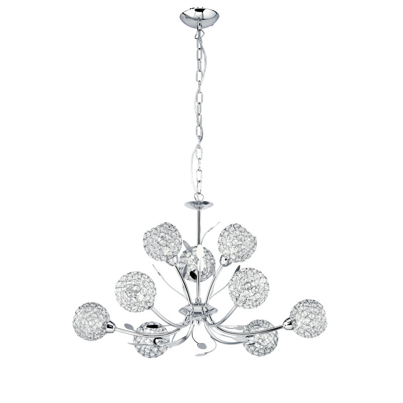 Blackmon 9 - Light Shaded Chandelier, Chrome