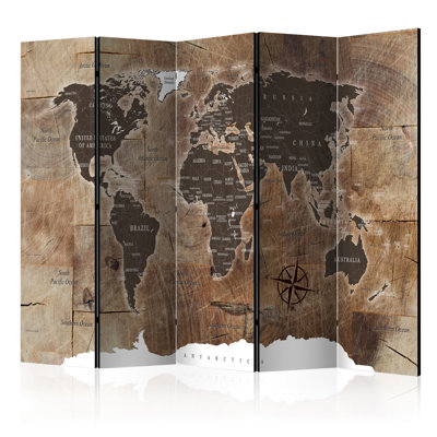 Pecic 225cm W x 172cm H 5 - Panel Solid Wood Folding Room Divider