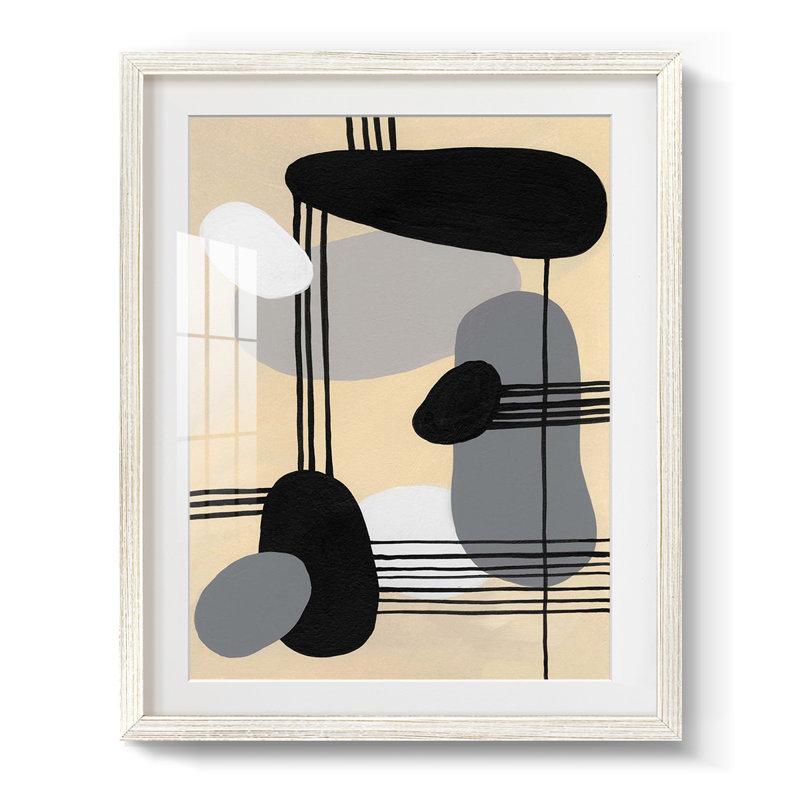 «Interconnected Shapes II», impression encadrée, H 25,5 po x l 17,5 po, Blanc