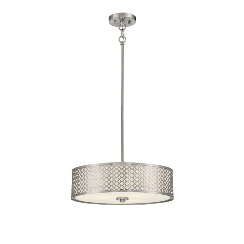 Luminaire en nickel brossé 3 lumières Meridian Millom, Nickel brossé