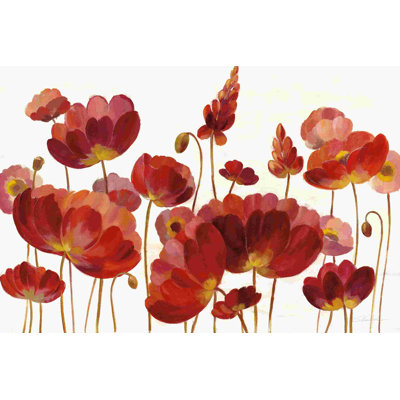 Fleurs rouges sur fond blanc