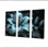 «Modern Modern White and Blue Glass Lilies Photo II», ensemble d'art mural lys