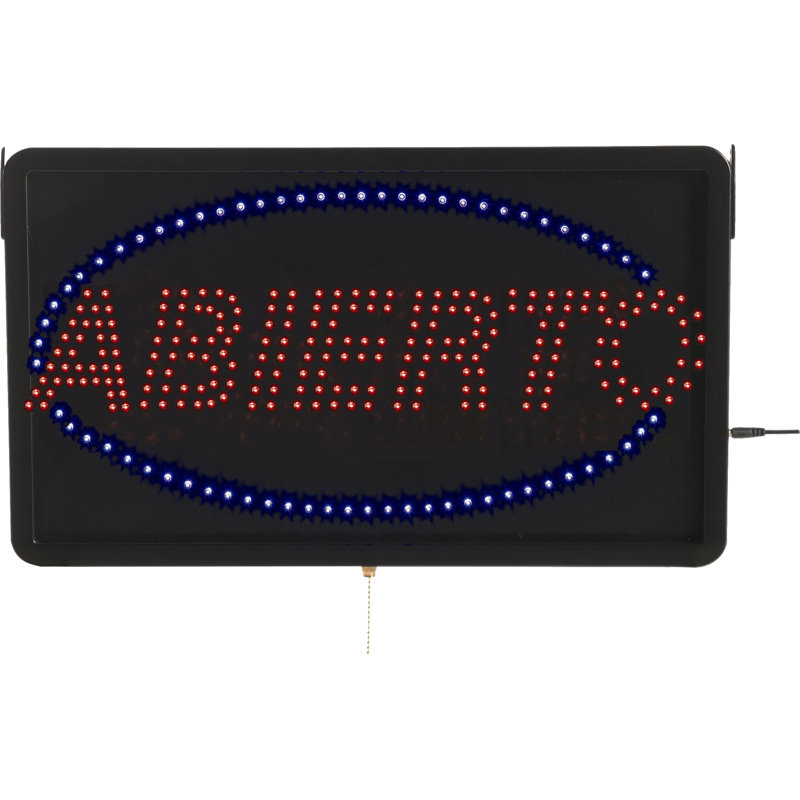 Enseigne led haute visibilité, Abierto, H 6,75 po x l 16,125 po